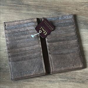 Vintage Brown Wallet, genuine Leather Wallet, UMI DESIGNS with tag